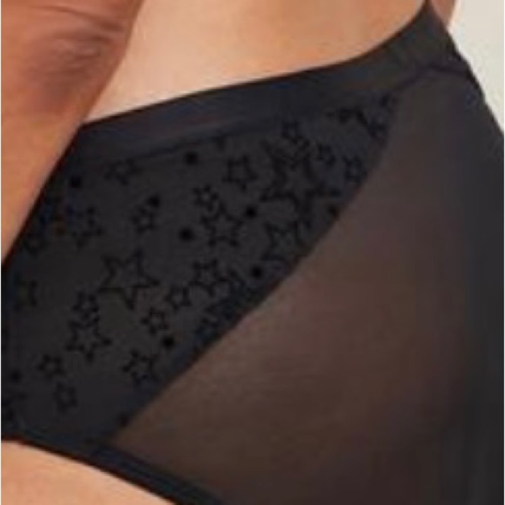 Torrid New In Bag Black Star Mesh Midrise Panty